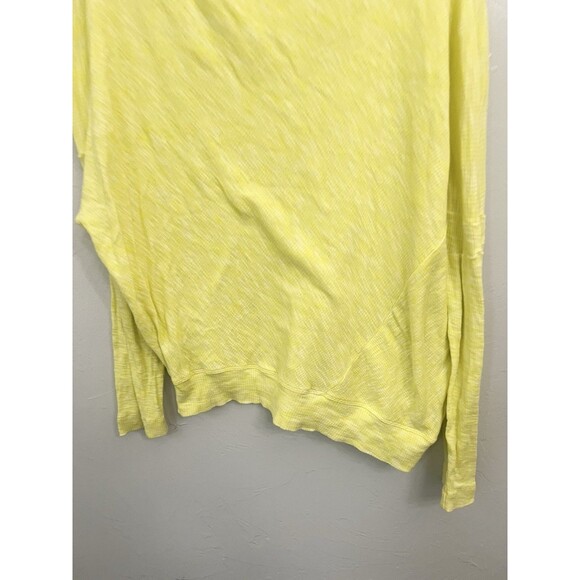 Anthropologie Yellow Slub Drop Shoulder Sweatshirt Lightweight Large Sweater Top - Picture 4 of 9